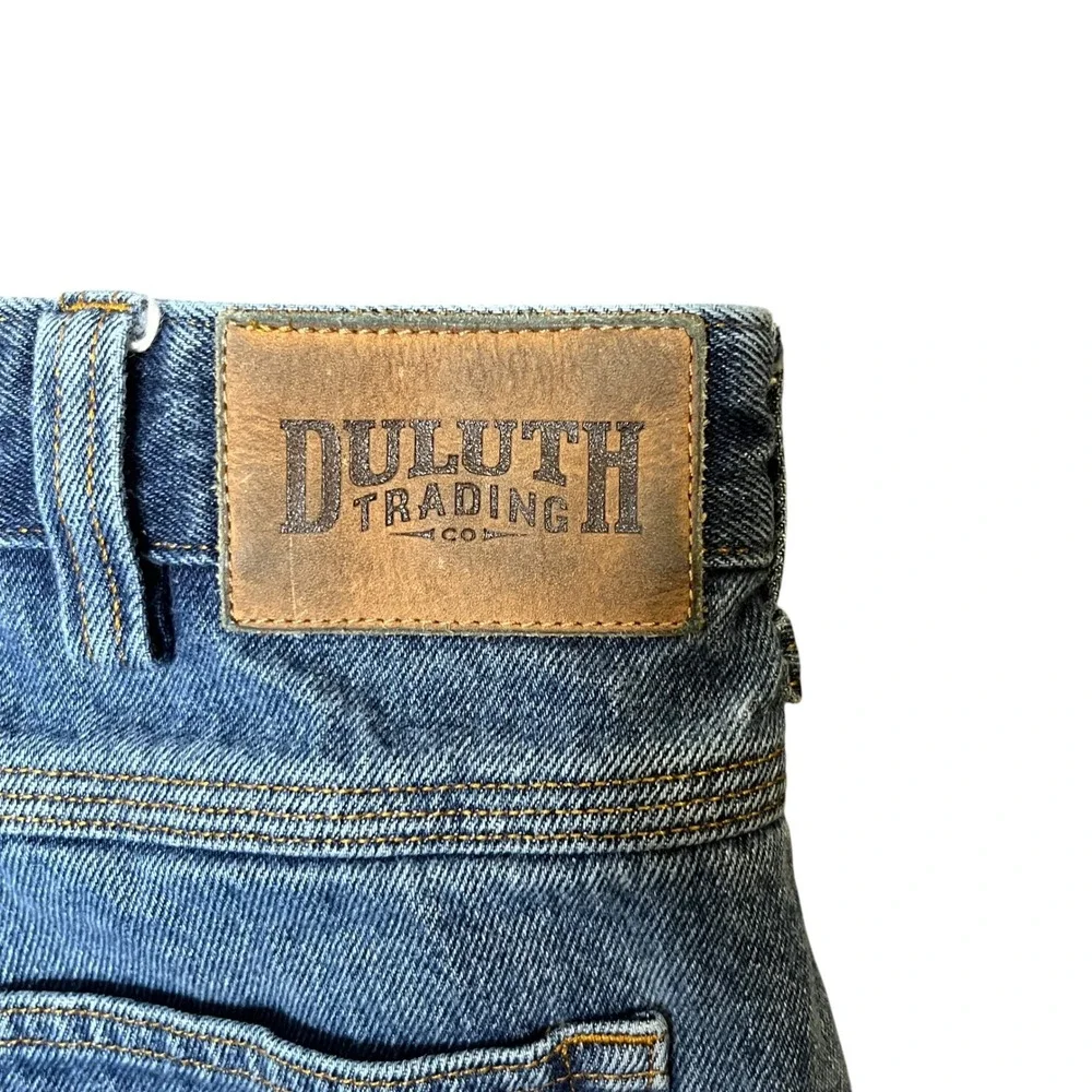 Duluth Trading Co Carpenter Jeans Mens 38x30 Blue Cotton Workwear Utility Denim